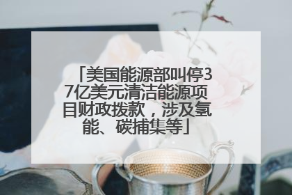 美国能源部叫停37亿美元清洁能源项目财政拨款，涉及氢能、碳捕集等
